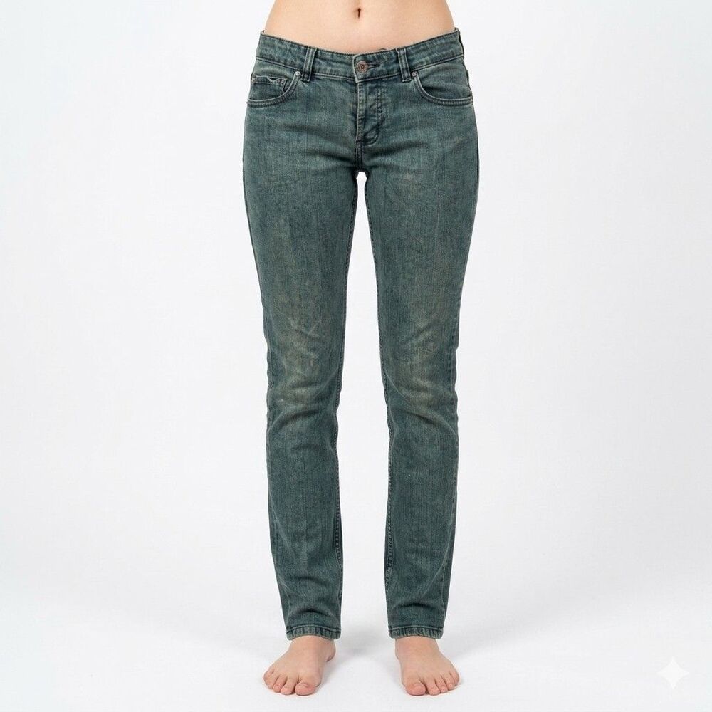 Social Collision Green Jeans Women's 30x32 Rude Skinny Button Fly